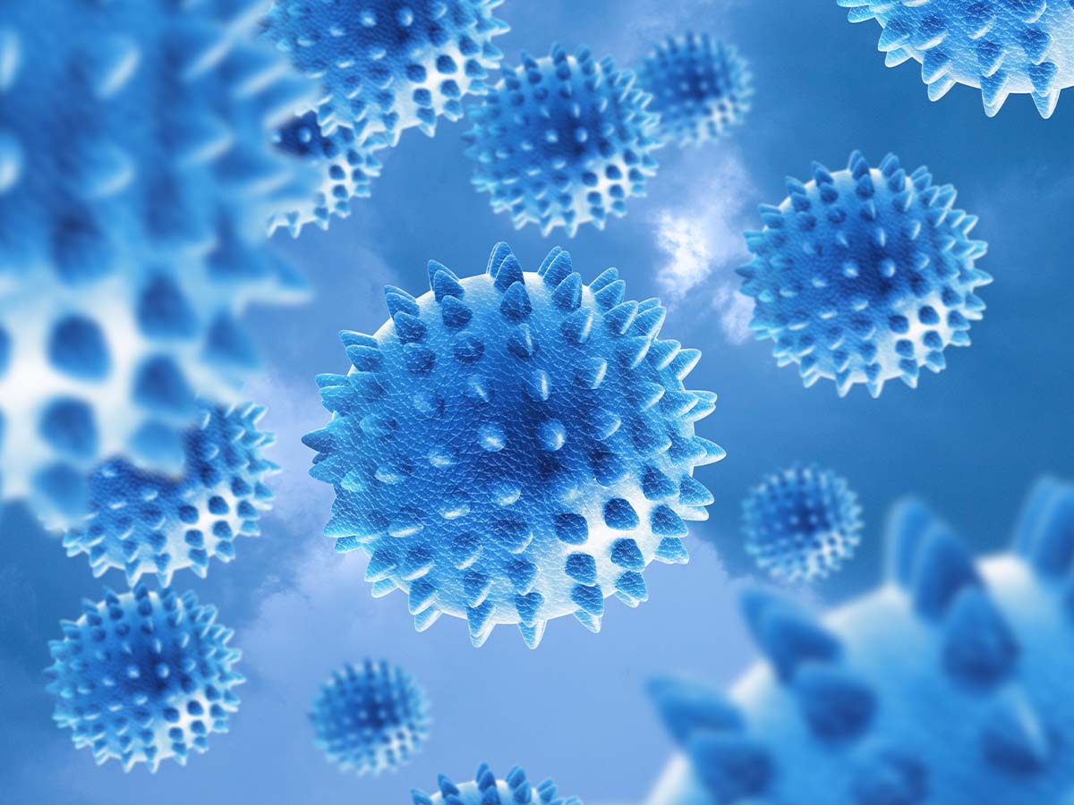 Rendering of microscopic virus particles